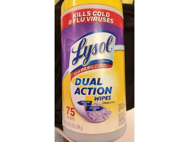 Lysol Dual Action Disinfecting Wipes Citrus 75 Ct
