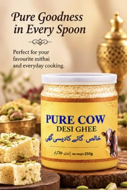 Jar of 100% Pure Cow Desi Ghee