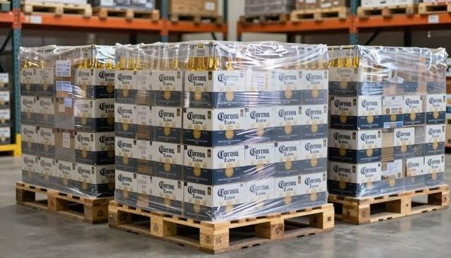 Corona Extra Beer bottles lineup