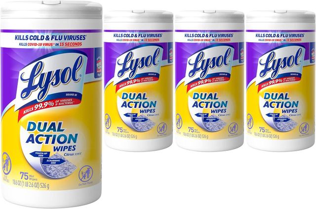 Lysol Dual Action Disinfectant Wipe - Citrus Scent