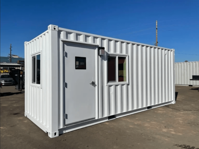 Exterior view of 20ft refurbished office shipping container