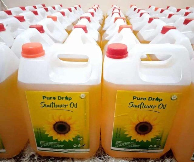 High quality edible fractionated sunflower oil bottle label and package
