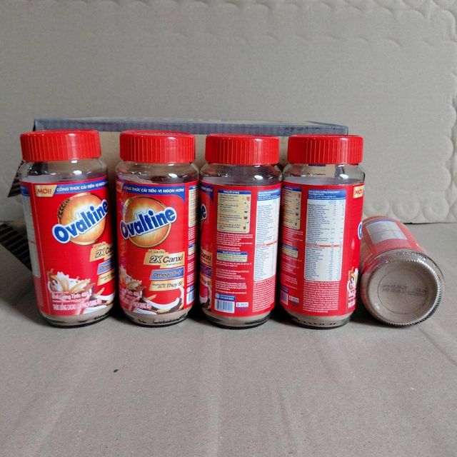 Ovaltine Chocolate Powder Jar Product Close-up