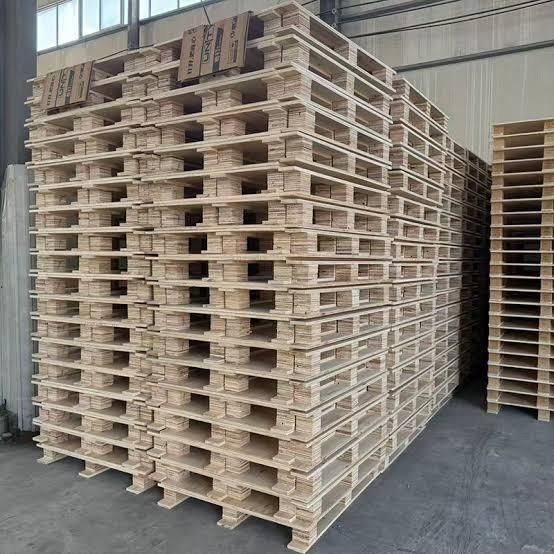 Euro Wooden Pallet stacked and ready for shipment