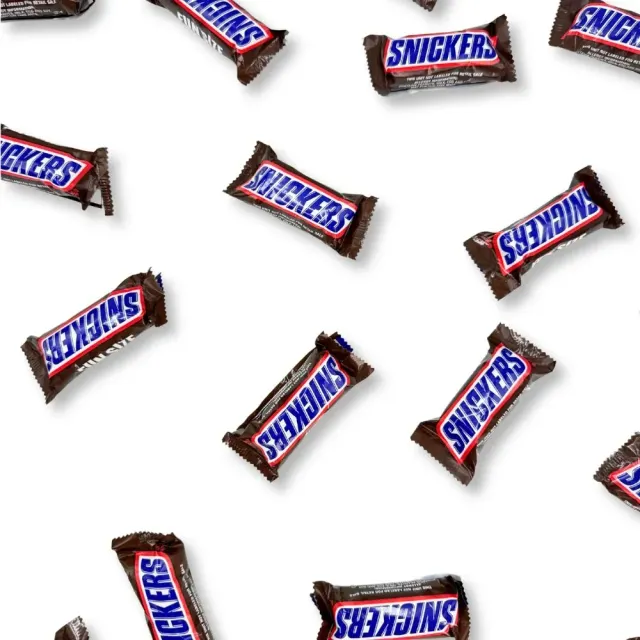 Snickers Candy Bars Fun Size packaging back view