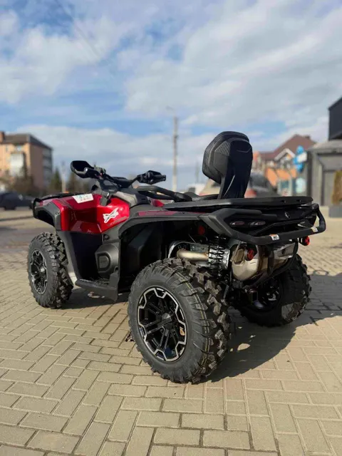 Close-up of Off-road Quad Bike tires and suspension