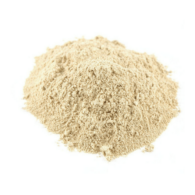 Barley flour in transparent container