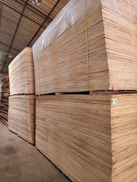 Stack of assorted plywood boards