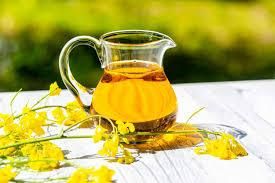 Rapeseed oil in frying pan