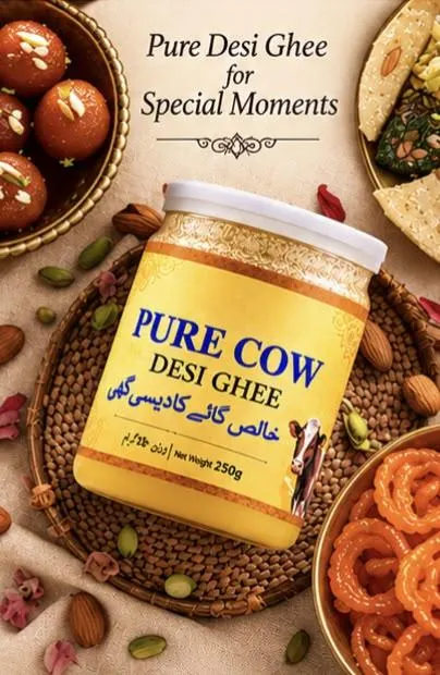 Traditional pot holding Desi Ghee