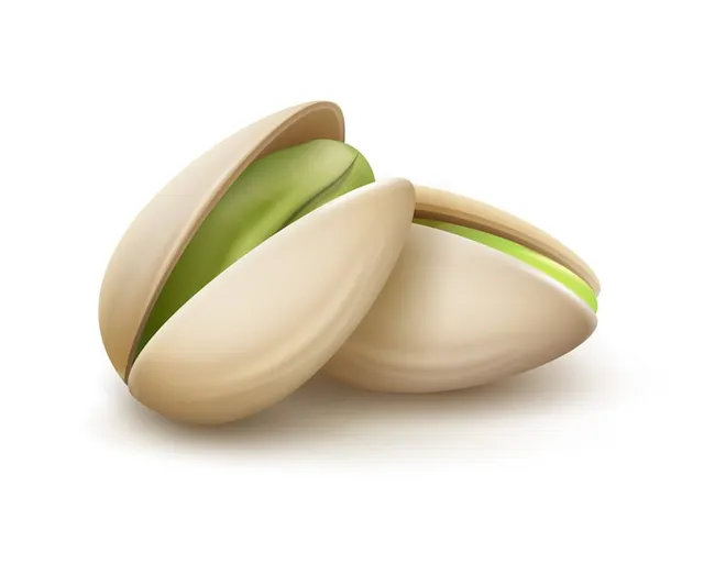 Premium green pistachio kernels spread out