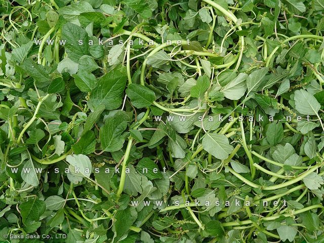 Leaves removed from the hard stalks