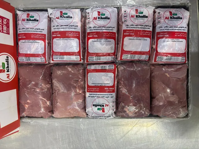 Frozen Buffalo Meat cuts on display