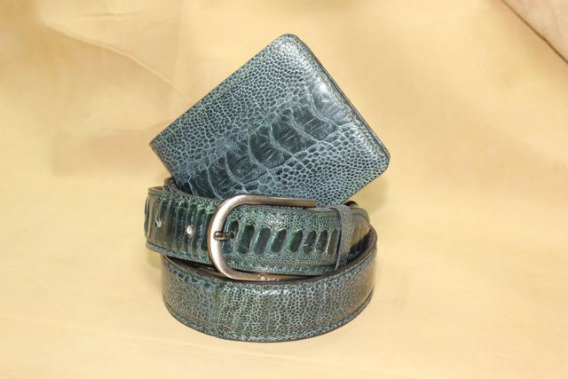 Ostrich Leg Leather Belt