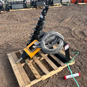 Auger drive and rock bit being used in rocky soil