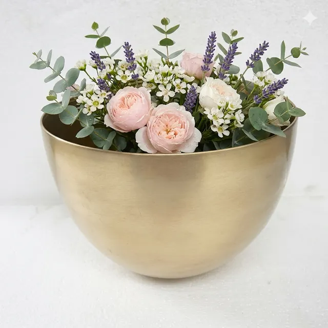 Round Metal Bowl Gold