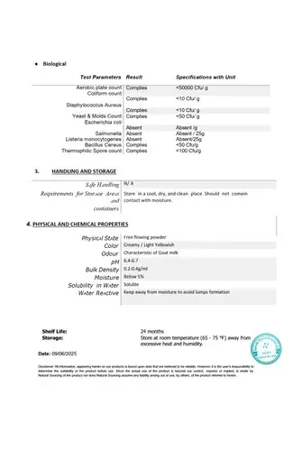 Goat Milk Spray Dried Powder Package 2