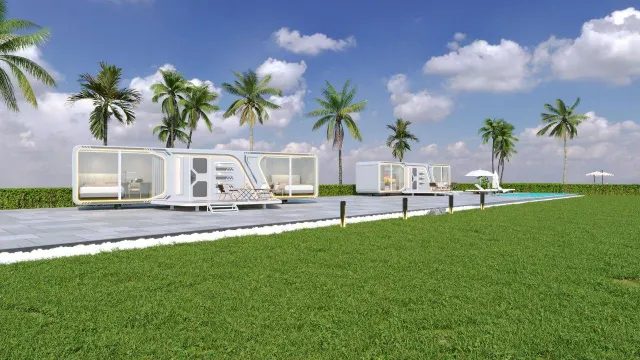 Luxury Space Capsule House situated in natural surroundings