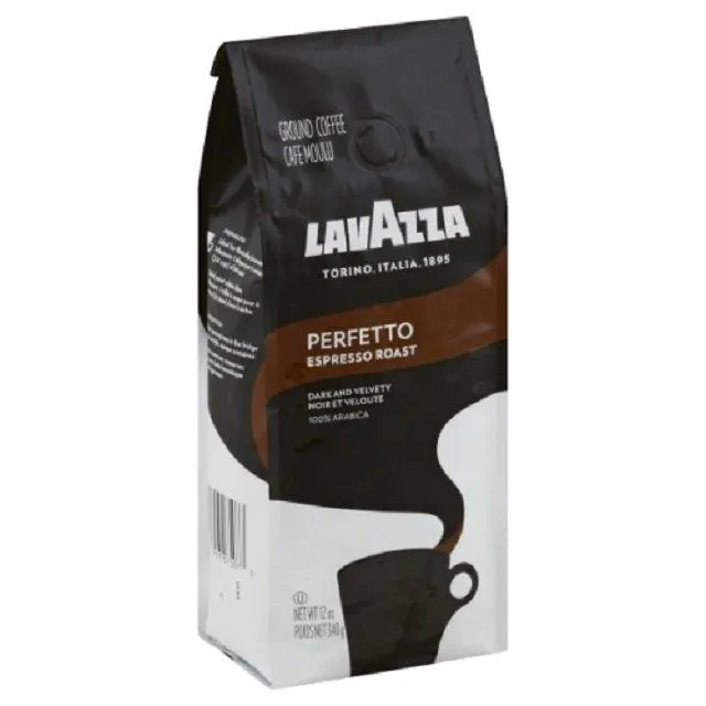Top view of Lavazza coffee beans