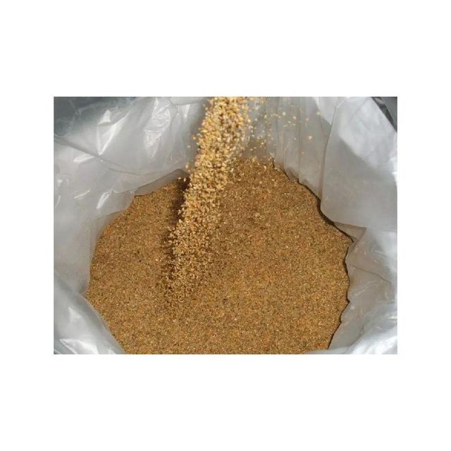 Soybean meal sacks stacked in warehouse