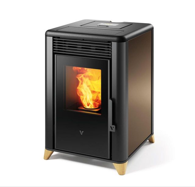 Henley Elly 6kW Bronze Wood Pellet Stove - Side View
