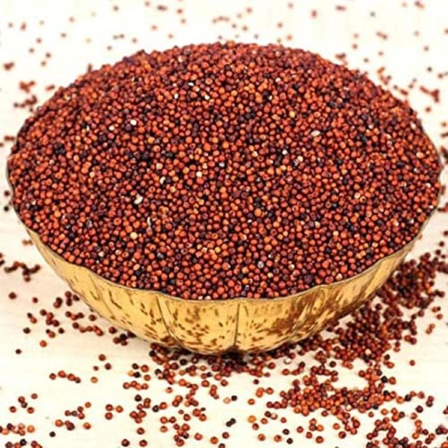 Ragi in bulk with natural texture and color