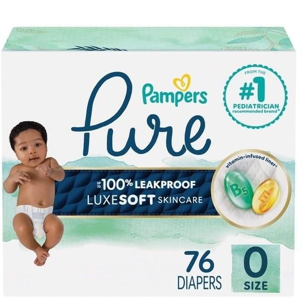 Pampers Pure Baby Diapers Size 0 Pack Image 1