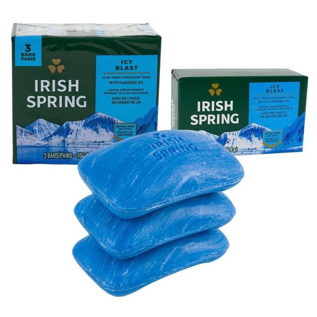 Irish Spring Icy Blast Deodorant Bar Soap Pack