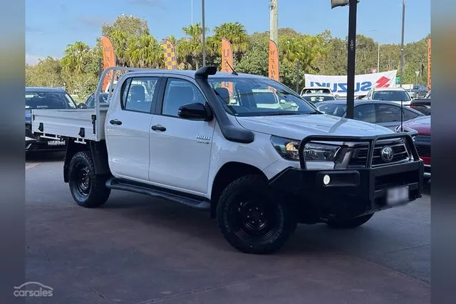 Toyota Hilux pickup vehicle on terrain road