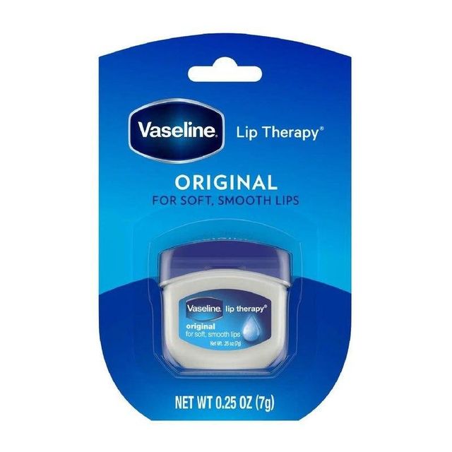 Vaseline Lip Therapy Fragrance Free Original 0.25 oz container open