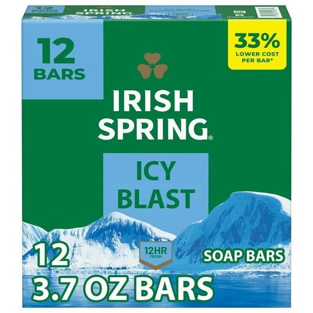 Irish Spring Icy Blast Deodorant Bar Soap - Front Packaging
