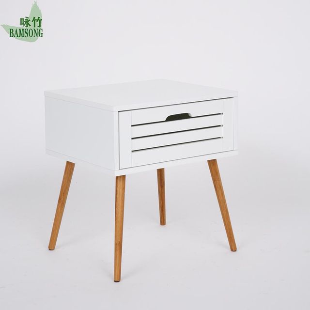 Matte White Nightstand with Nordic style design