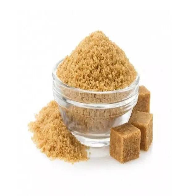 Close-up photo of VHP Cane Sugar crystals with brown tone