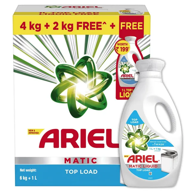 Close-up of Ariel detergent powder