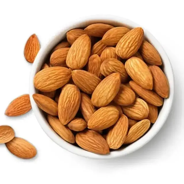 Premium natural whole almonds close-up