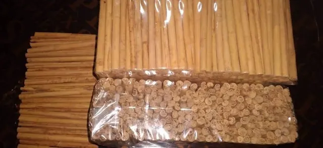 Close-up view of Premium Ceylon Cinnamon sticks
