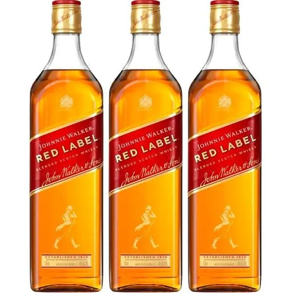 Johnnie Walker Red Label bottle and packaging box