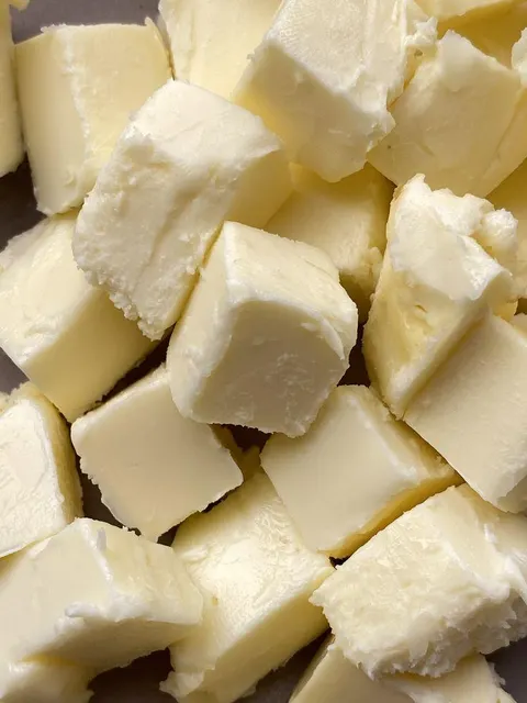 Close-up of natural cocoa butter texture