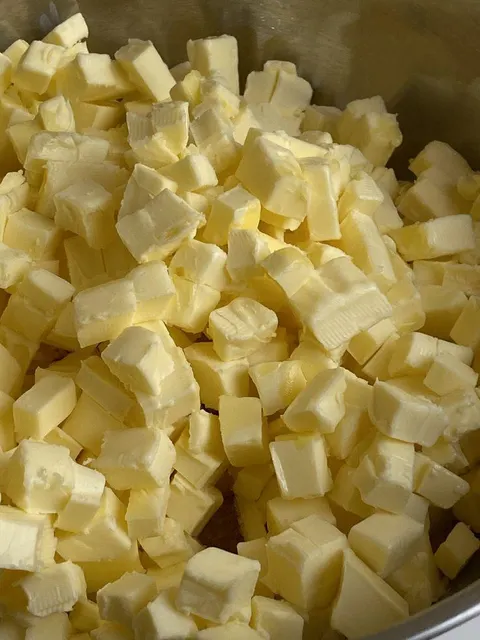 Premium natural cocoa butter blocks stacked