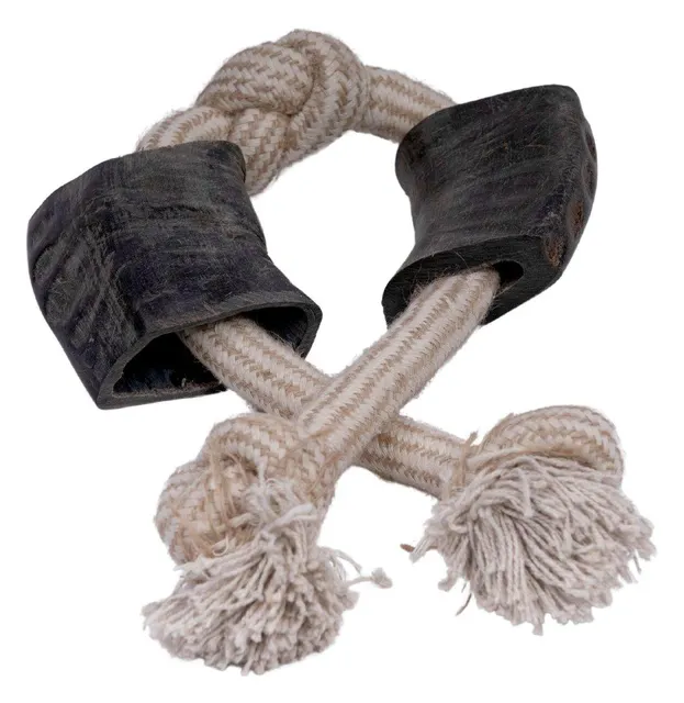 Handcrafted Dog Toy made of Buffalo Horn and Cotton Rope