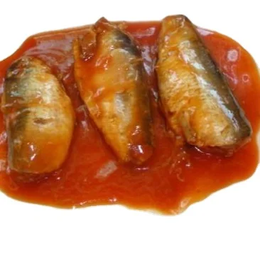 Sardine fish in tomato sauce, close-up