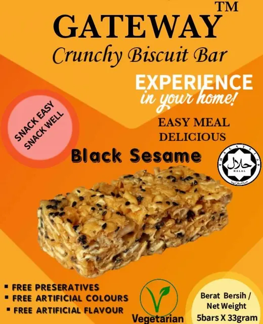 Crunchy Biscuit Bar Black Sesame Flavor