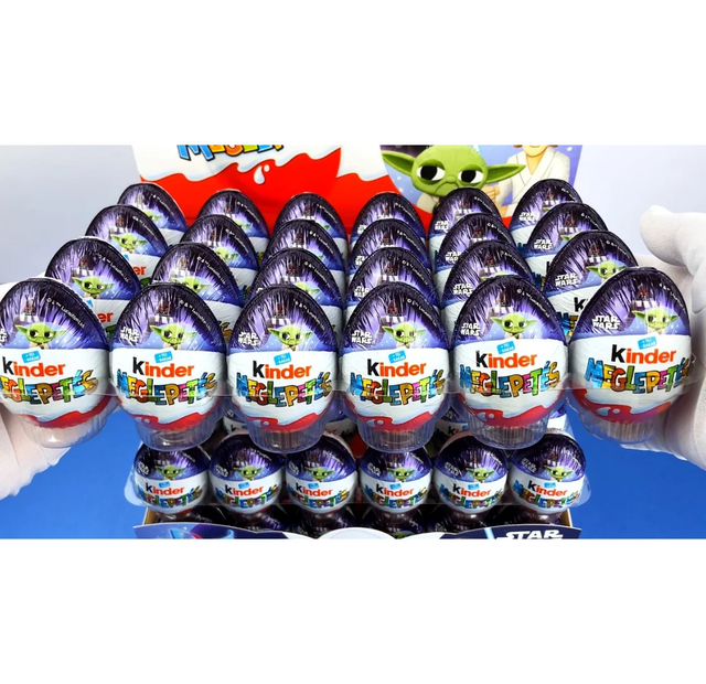 Group of eggs arranged in supermarket display style