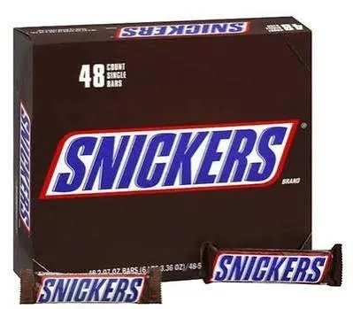 Multiple Snickers Bars Side by Side Bulk