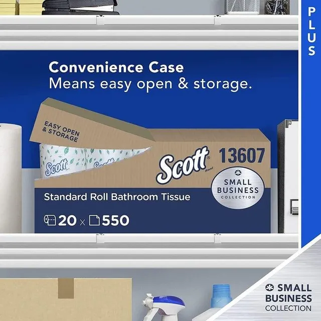 Close-up of Scott Essential Professional Toilet Paper packaging