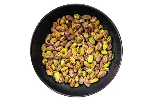 Shelled pistachio nuts in bulk package